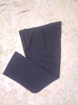 Elena Mirò Pantalone Gessato Nero large cotone