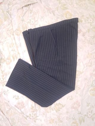 Elena Mirò Pantalone Gessato Nero large cotone