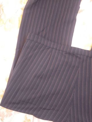 Elena Mirò Pantalone Gessato Nero large cotone