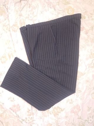 Elena Mirò Pantalone Gessato Nero large cotone