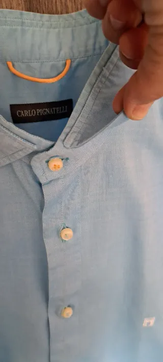 Camicia uomo CARLO PIGNATELLI azzurro. Nuovissima