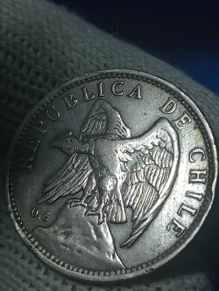 Moneta Argento Cile 1 Peso 1921