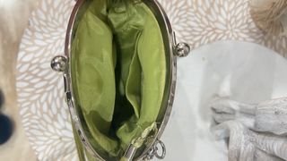 Bolso de fiesta verde lima satinado