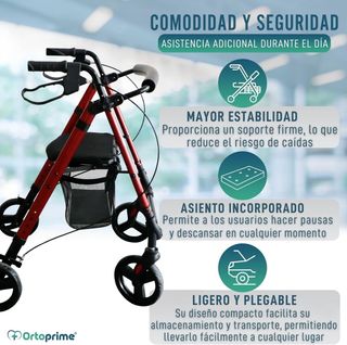 ORTOPRIME ROLLATOR Andador 4 Ruedas Regulable
