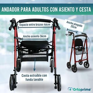 ORTOPRIME ROLLATOR Andador 4 Ruedas Regulable
