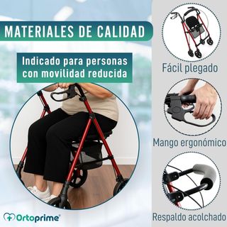 ORTOPRIME ROLLATOR Andador 4 Ruedas Regulable