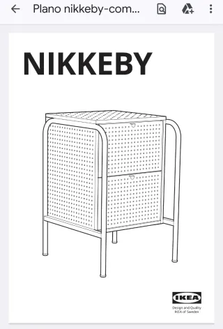 Cómoda-cajonera-Mesita NIKKEBY IKEA - metal indust