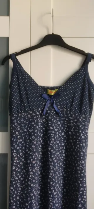 Abito corto romantico blu taglia M