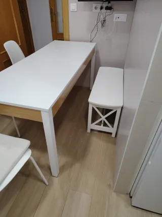 Conjunto mesa cocina, sillas y banco