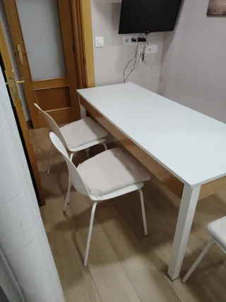 Conjunto mesa cocina, sillas y banco