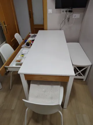 Conjunto mesa cocina, sillas y banco