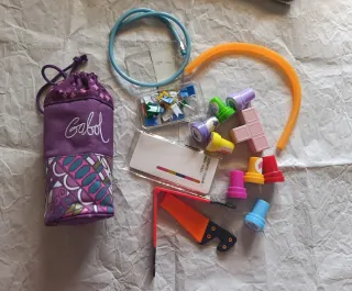 Lote papelería Gabol, pins, tetris, etc.