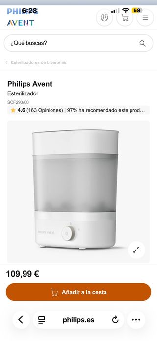 Philips Avent esterilizador y secador de biberones