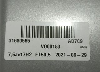 Volvo 2316287 llanta 31680565 xc momentum core 2wd