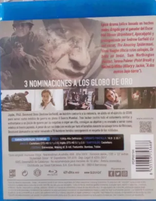 Blu-ray Hasta el Último Hombre (Hacksaw Ridge)