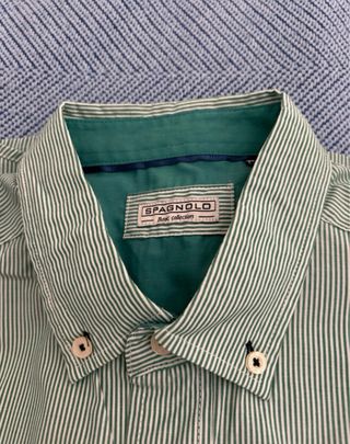 Camisa SPAGNOLO rayas verdes hombre