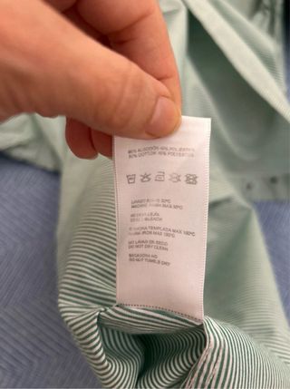 Camisa SPAGNOLO rayas verdes hombre