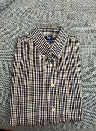 Camisa S.OLERA cuadros azul y blanco