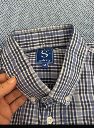 Camisa S.OLERA cuadros azul y blanco