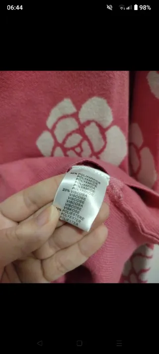 Maglione rosa con fiori paillettes