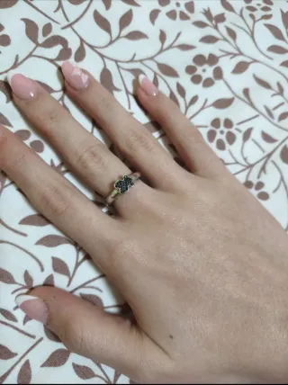 Anillo Gen en plata y espinelas talla 12