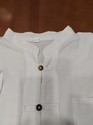 Camisa blanca de lino 6XL