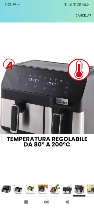 Freidora de Aire Doble 9L (5.5L + 3.5L)
