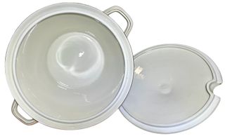 Zuppiera antica porcellana Bavar manici dorati
