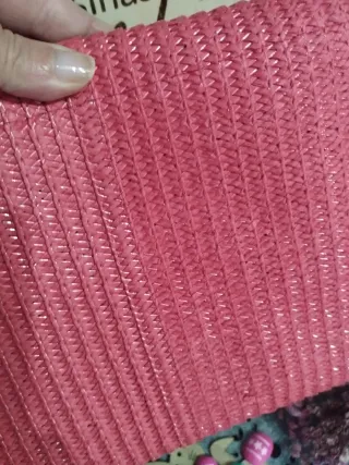 Bolso Cartera de mano en  Rafia color Fucsia