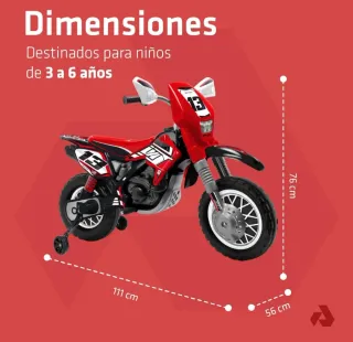 Moto Eléctrica Infantil Roja y Negra