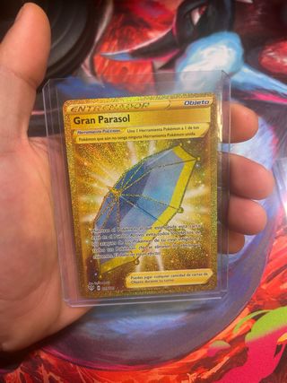 Carta Pokmon Gran Parasol Objeto Dorado de segunda mano por 10 EUR en  Lleida en WALLAPOP