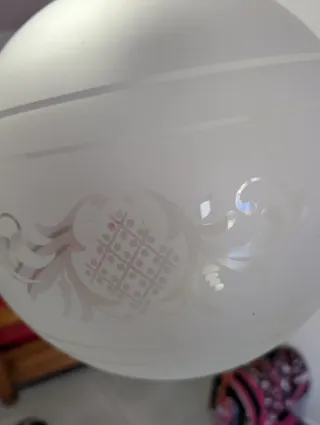 Lampadario sfera vetro e metallo oro