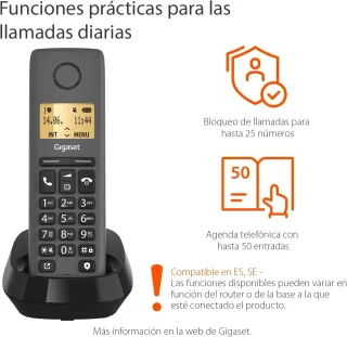 Gigaset Pure 120 - Teléfono inalámbrico DECT con f