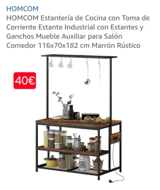 Estantería industrial con enchufe