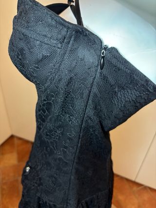 Mini abito Denny Rose nero pizzo