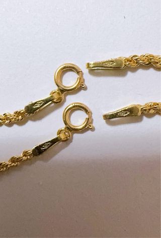 2 bracciali funetta in oro giallo 18kt 750