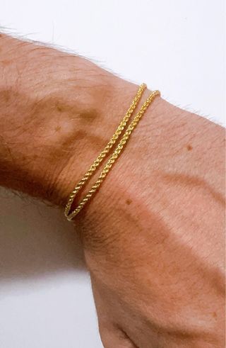 2 bracciali funetta in oro giallo 18kt 750