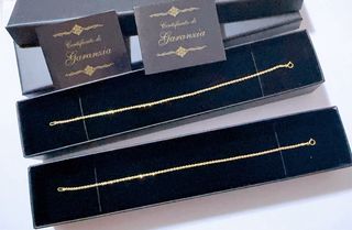 2 bracciali funetta in oro giallo 18kt 750