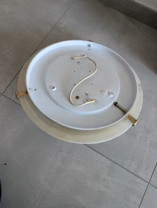 Lampadario vetro e finitura dorata