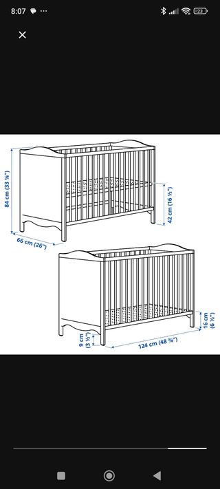 Cuna bebé blanca IKEA, urge vender