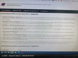 Tablet Lenovo Gris y Negra con Funda y Lápiz