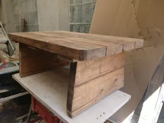 Mesa de salón madera maciza reciclada q