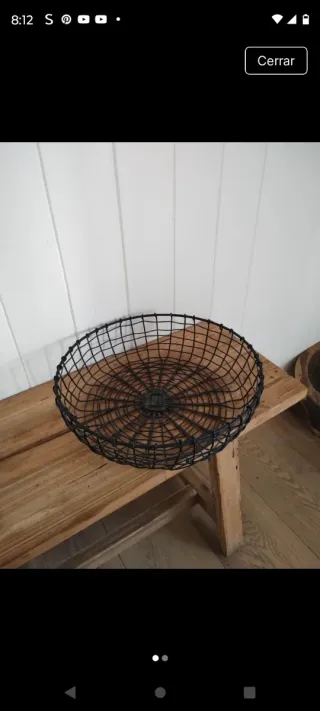 Cesta Decorativa de Alambre Negro