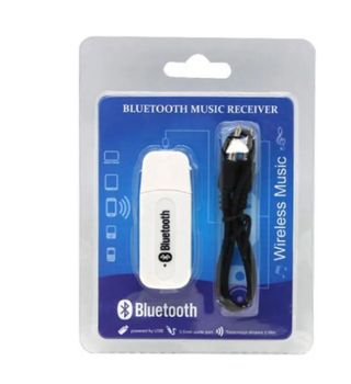 Receptor de música inalámbrico USB Bluetooth blanco