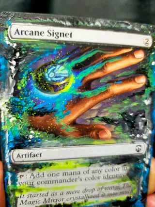 Carta Magic Arcane Signet pintada a mano