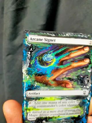 Carta Magic Arcane Signet pintada a mano