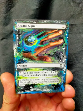 Carta Magic Arcane Signet pintada a mano