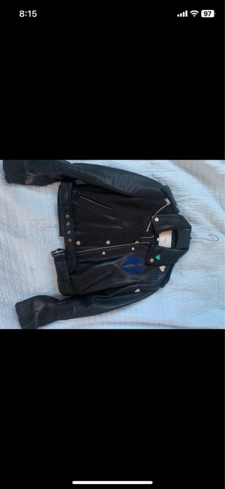 Cazadora Piel Maje Negra Multicolor