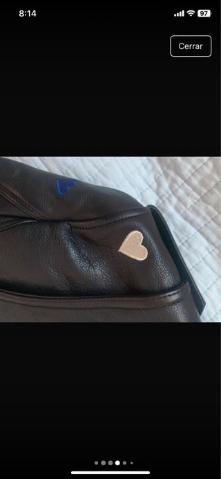 Cazadora Piel Maje Negra Multicolor