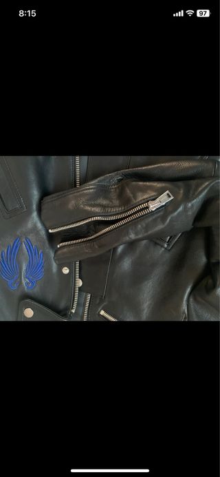 Cazadora Piel Maje Negra Multicolor